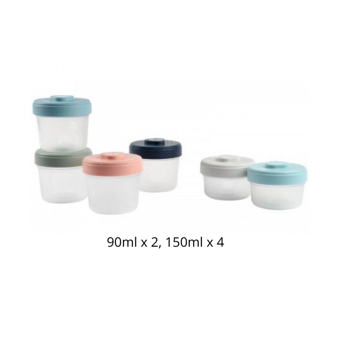 Beaba Starter Food Storage Set 6 Clip Portions (2 X 90ML + 4 X 150ML)