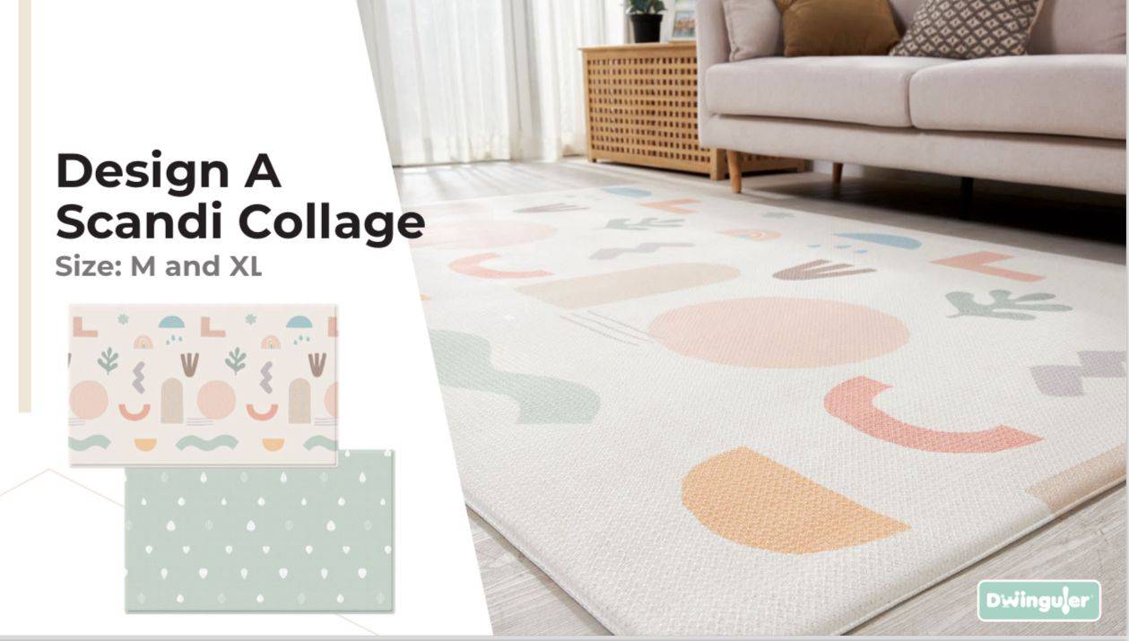 Dwinguler Premium Playmat (XL) Scandi Collage (230 x 140 x 1.5cm)